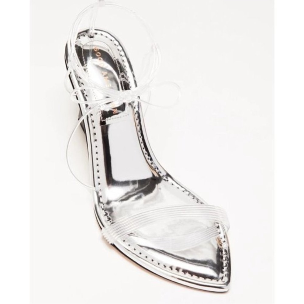 NEW Good American Cinder-f*cking Rella Clear Wedge Sandal Size 8 - Picture 5 of 14